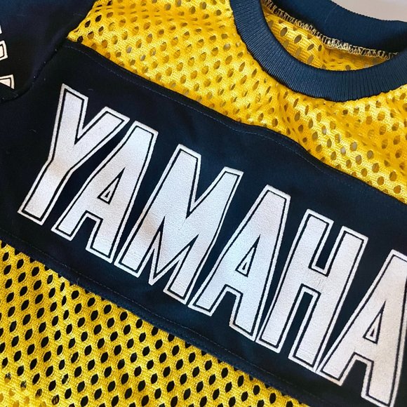 Rare Vintage '70s Yamaha Dirt Bike Race Jersey, Child's Large, Yellow and Black - Picture 2 of 5